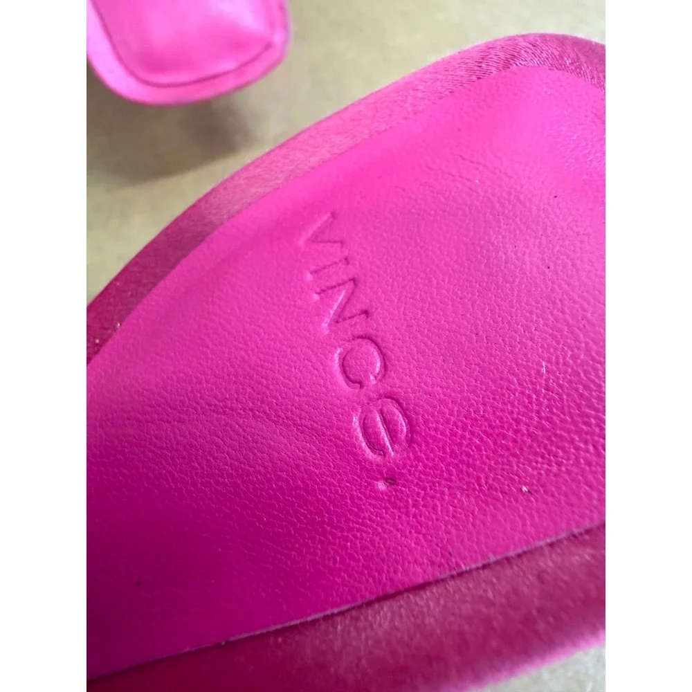 Vince Luella Satin Ankle-Strap Heeled Sandals Hot Pink Womens Size 6M US